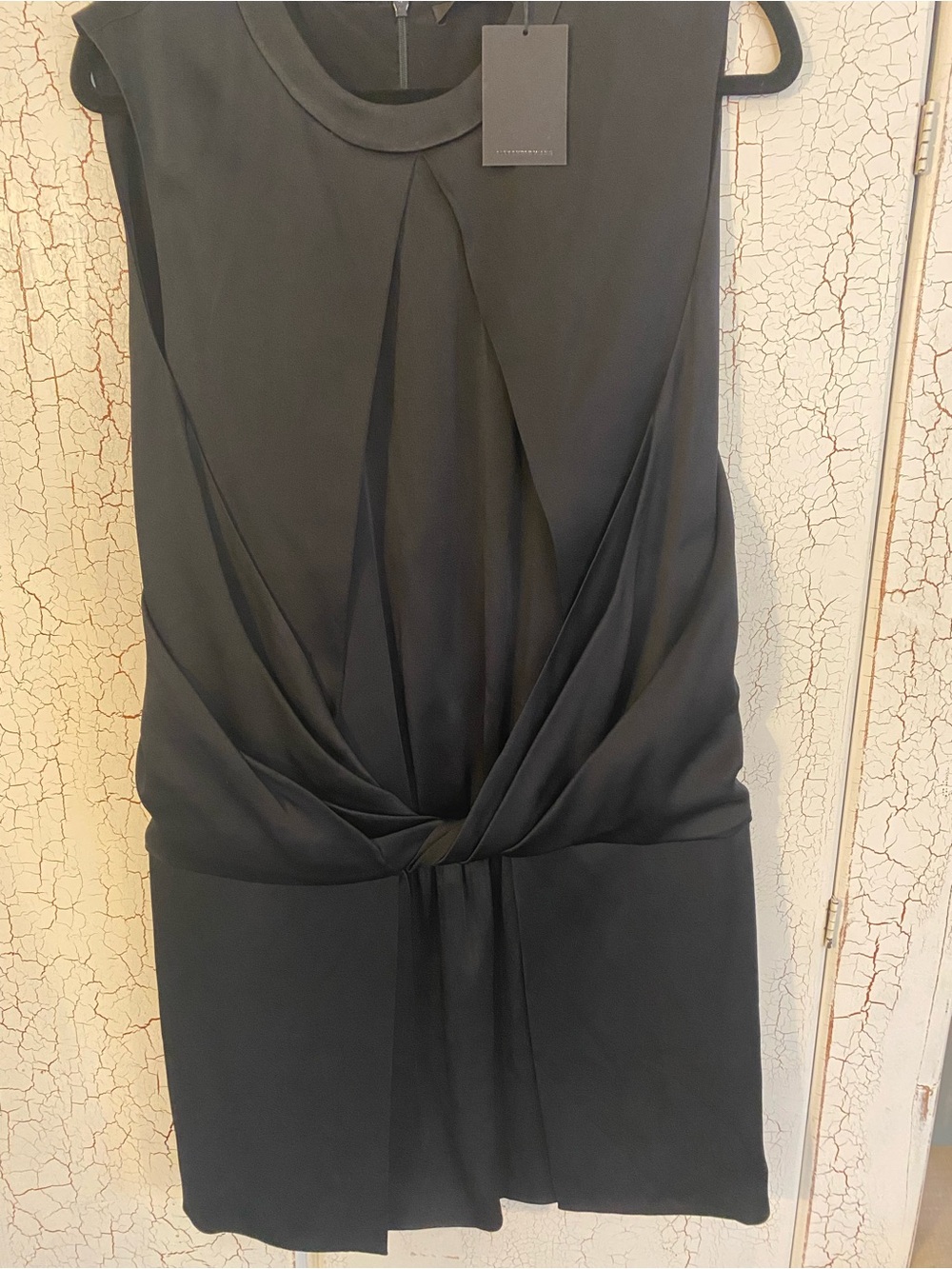 Alexander Wang Sleeveless Black Twist-Front Dress